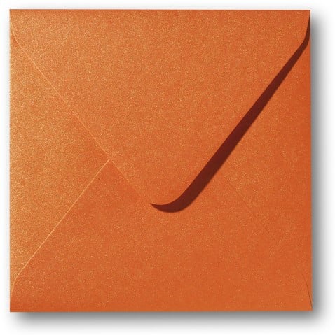 Envelop Metallic Orange Glow 14x14cm