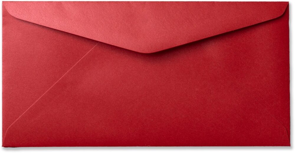DL Envelop 11x22 cm Metallic Rosso